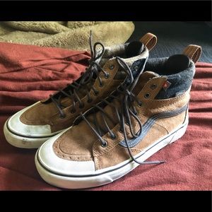 Vans Men’s 10.5 Sk8 Hi MTE 2.0 DX Glazed Ginger Marshmallow Tan Brown Plaid